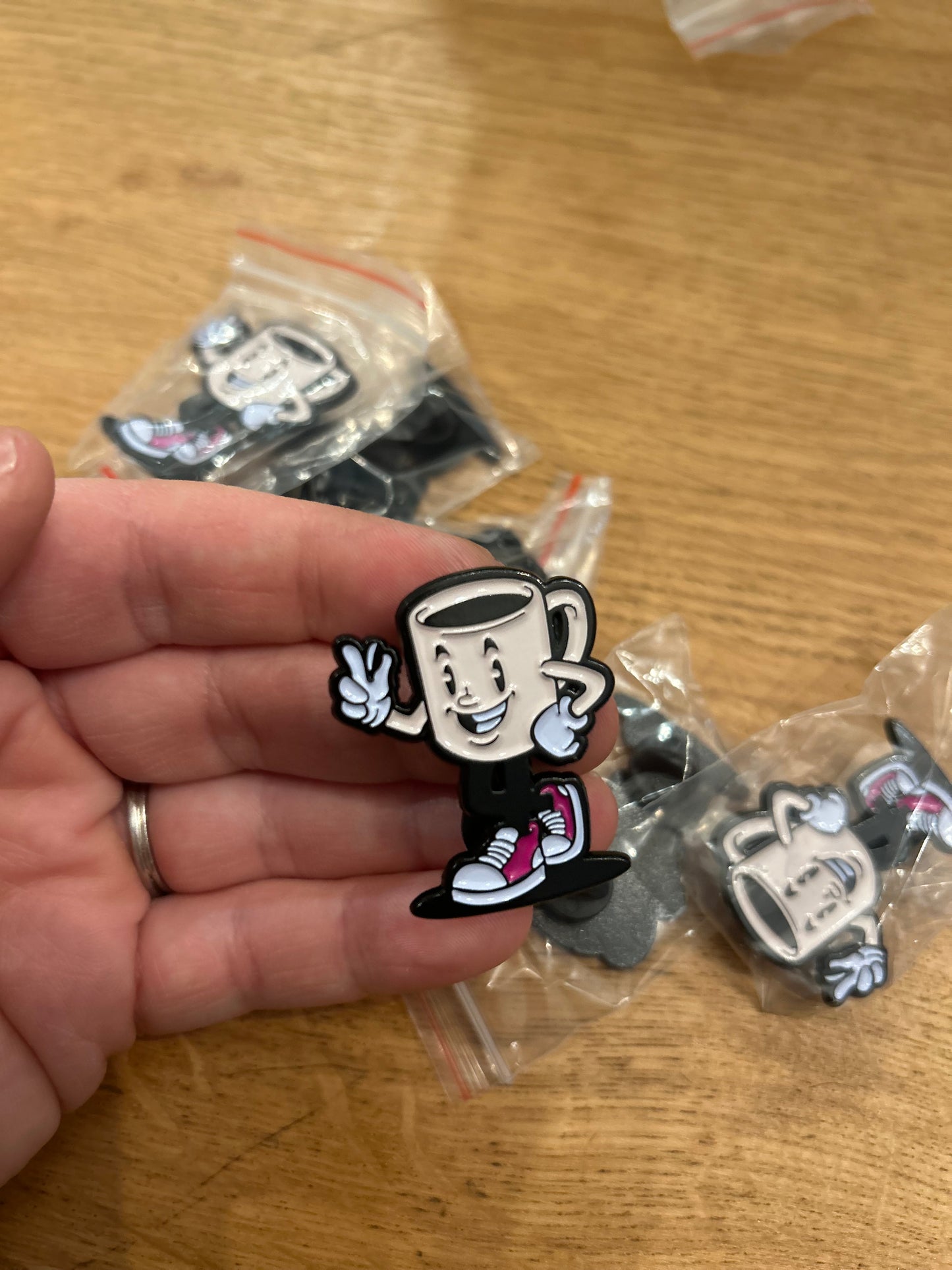 Neighbors Coffee Guy Enamel Pin