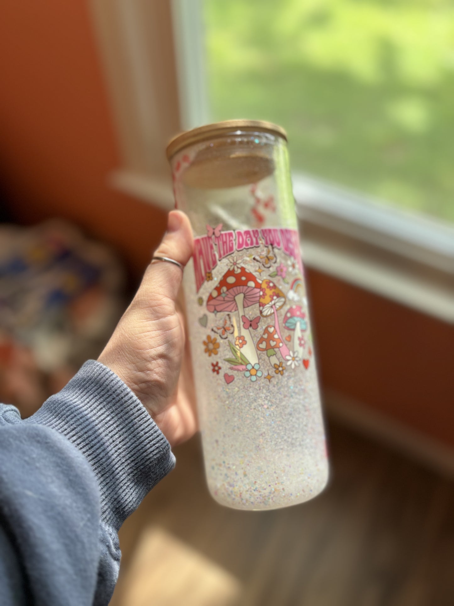 Have the Day You Deserve  - 20oz snow globe beer can glass